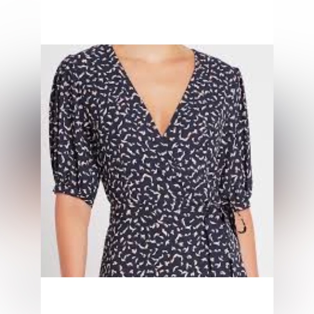 Misa Maxi Wrap Dress Navy Small